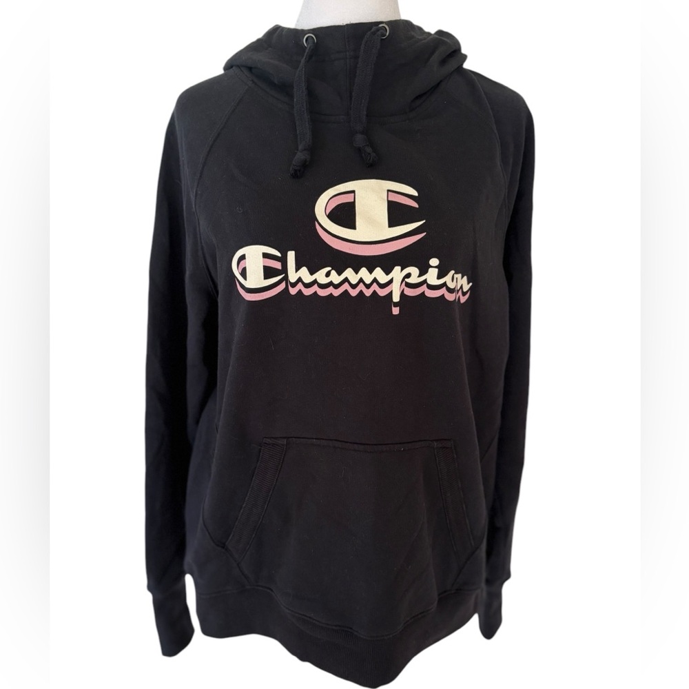 Small Black Champion Hooded Sweatshirt Hoodie